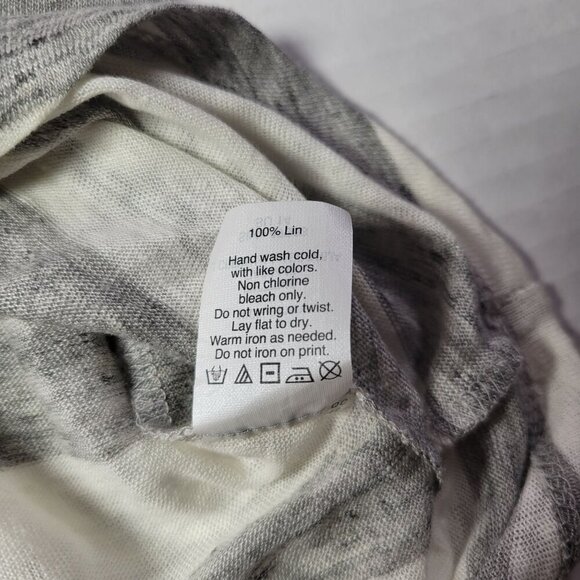 J.Crew Women Gray & White Striped Casual Lightweight 100% Linen Tank Top Size S - Picture 4 of 7